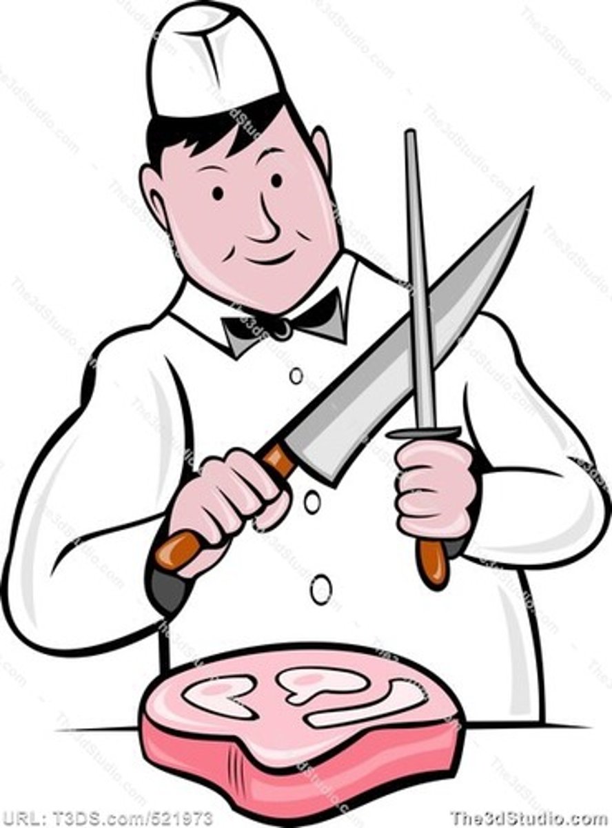 <p>to cut the meat</p>