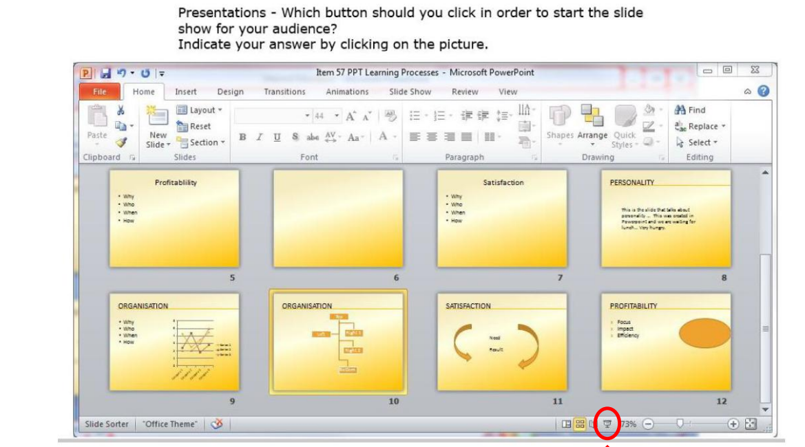 <p><span><strong>From Beginning</strong>" button on the "Slide Show" tab in your presentation software, or simply press the F5 key on your keyboard.&nbsp;</span></p>