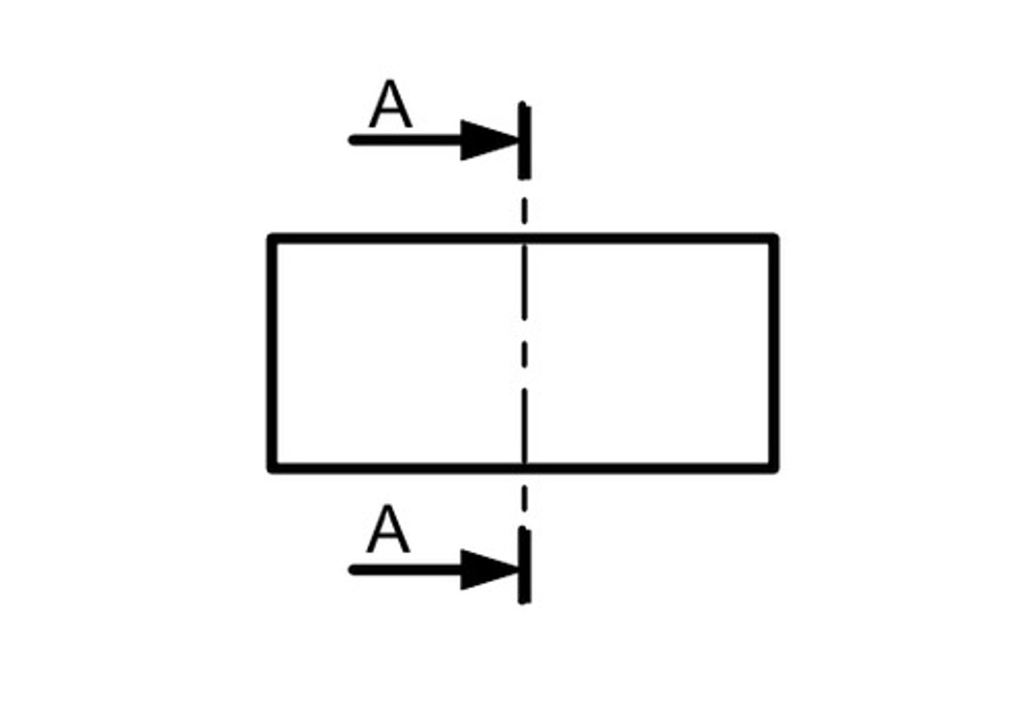 <p>The line on an orthographic view that shows the path of the cutting plane, with arrows indicating the viewing direction.</p>