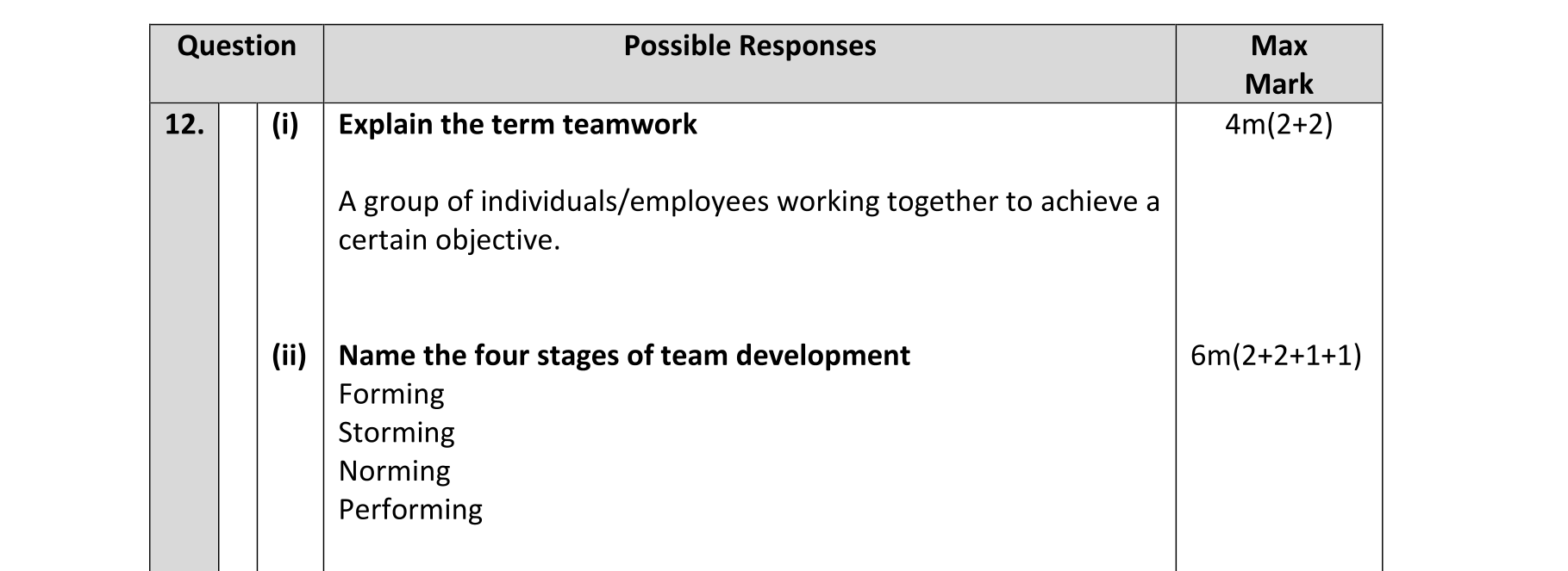 <p>Explain the term teamwork</p>