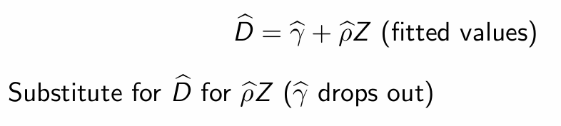 <p>i.e. substitute into 2SLS estimator</p>