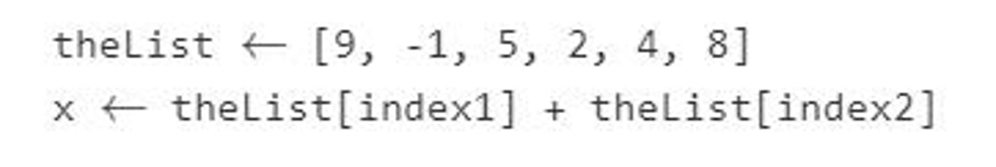 <p>Consider the following code segment. Assume that index1 is a number between 1 and LENGTH(theList), inclusive. What is the largest possible value that the variable x can have after the code segment executes?</p><p>See quiz 4/15 for picture</p>