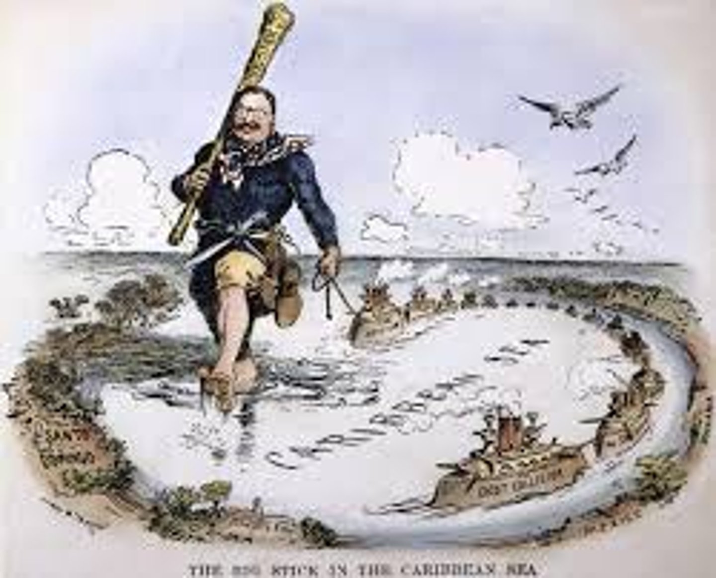 <p>The policy held by Teddy Roosevelt in foreign affairs. The "big stick" symbolizes his power and readiness to use military force if necessary. It is a way of intimidating countries without actually harming them.</p>