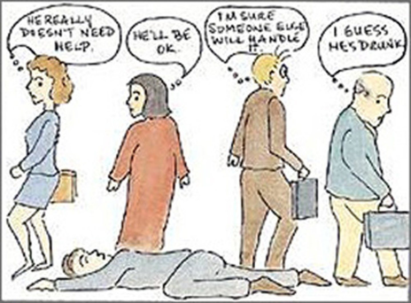 <p>individuals or groups who witness injustice or violence but do not take action to intervene or help the victims.</p>