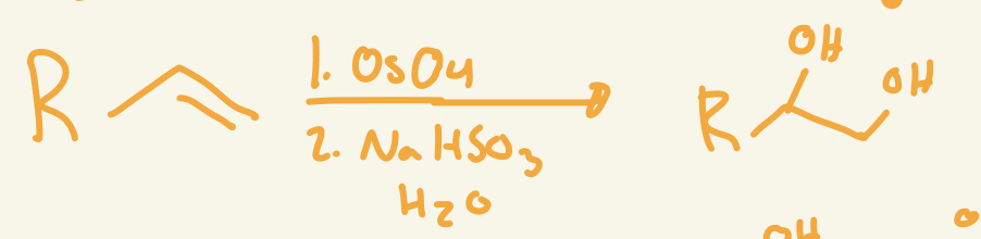 <p>syn dihydroxylation </p>