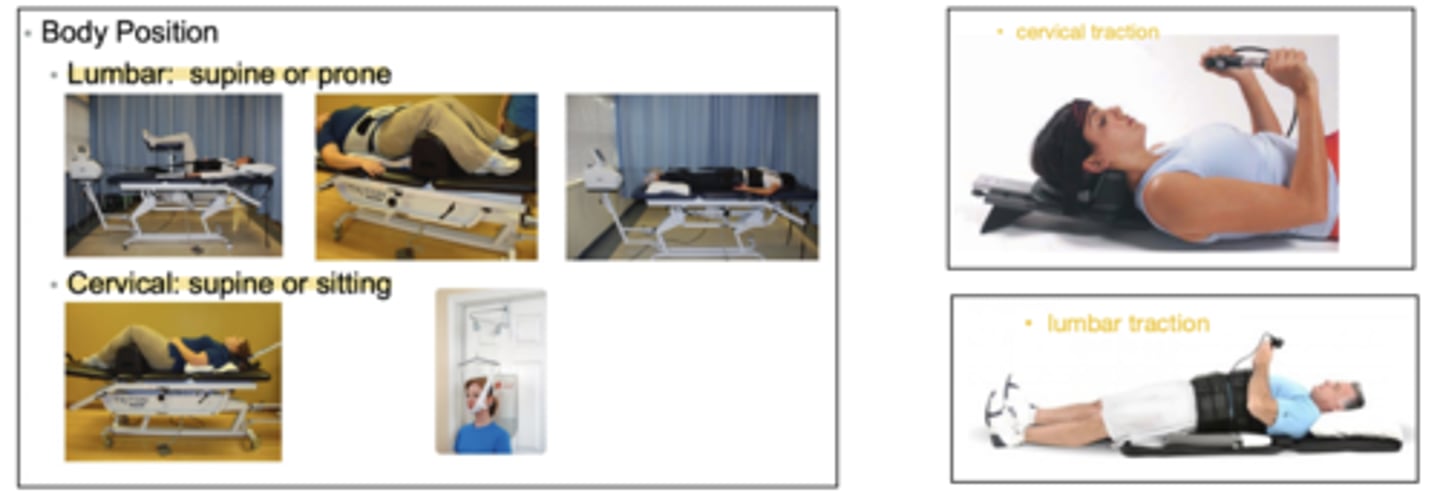 <p>Claustrophobia</p><p>Pts unable to tolerate supine or prone position</p><p>Disorientation</p><p>Acute neck or back pain</p><p>History of surgery to spine</p><p>Where pressure of belts = hazardous: pregnancy, vascular compromise</p><p>Respiratory impairments: esp Lumbar traction</p><p>Cardiovascular problems</p><p>TMJ problems: Cervical traction</p><p>Children or frail elderly</p>