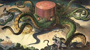<p>In this political cartoon from 1904, the octopus represents the Standard Oil corporation. Why was an octopus a</p><p>good symbol of that company?</p><p>A. Most of their oil wells were in the Gulf of Mexico, so a sea creature represented their</p><p>geographical location.</p><p>B. Octopuses are gentle creatures, much like Standard Oil’s business practices.</p><p>C. The octopus has always been the traditional symbol of the oil industry.</p><p>D. An octopus has many arms that can grab lots of things all at once and Standard Oil had its</p><p>“hands” controlling political figures in Washington, D.C. as well as other oil companies.</p><p></p>