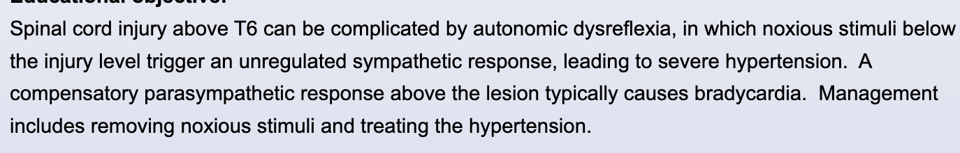 <p>Autonomic Dysreflexia </p>