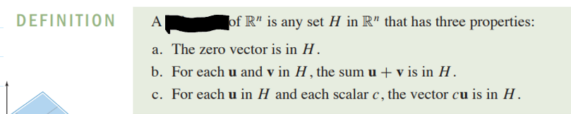 <p>Both Nul Spaces and Col Spaces are subspaces</p>