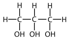 <ul><li><p>Made of 3 Carbon atoms, which are connected to 3 alcohol groups</p></li></ul>