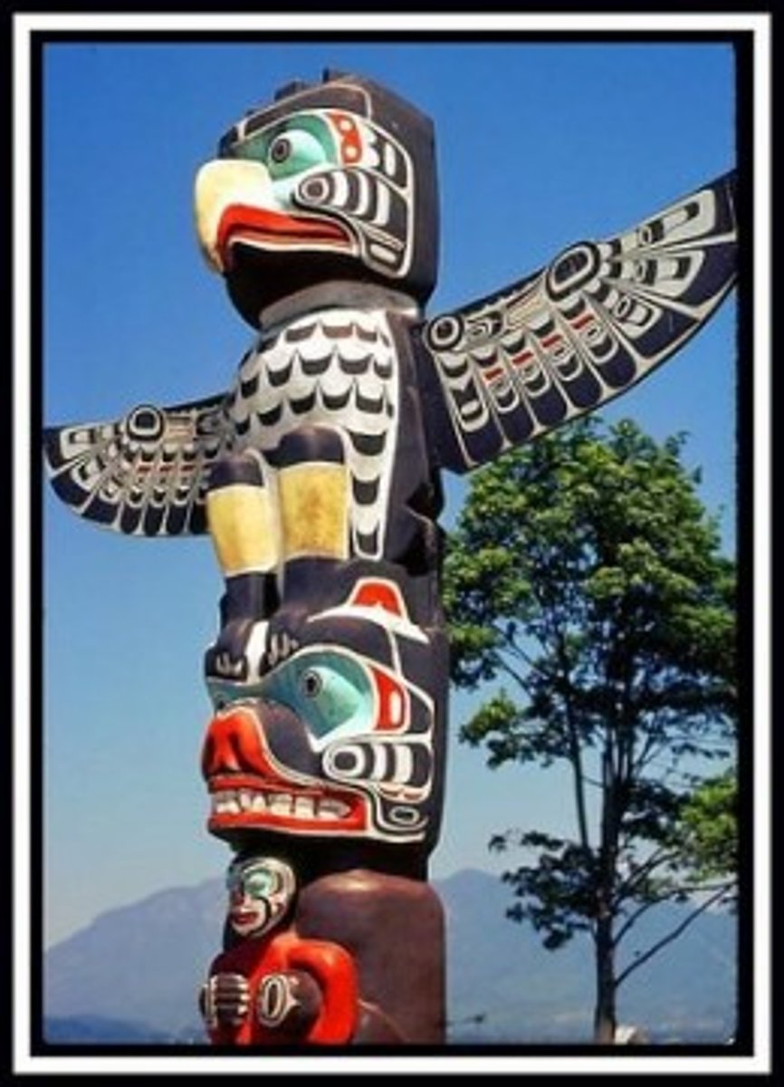 <p>artistic, totem poles, spiritual goal: achieving balance and harmony</p>