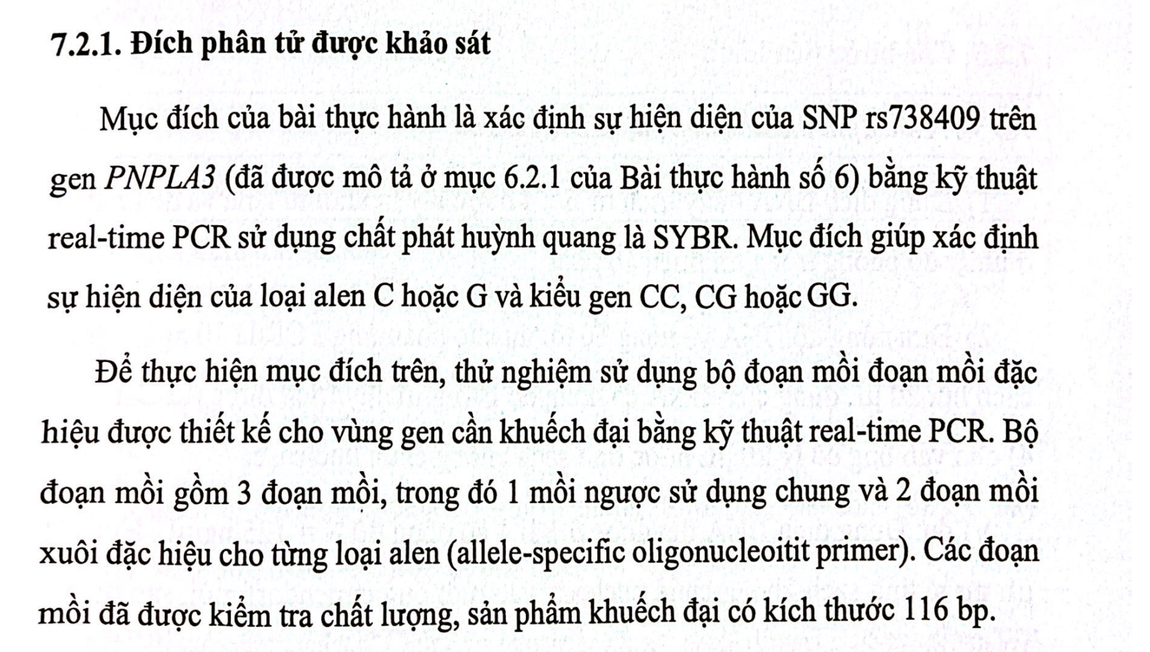 <p>D. Sử dụng 1 mồi ngược chung và 2 mồi xuôi đặc hiệu cho 2 loại allele.</p>