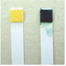 <ul><li><p><span style="background-color: transparent;"><span>Derived from benzidine</span></span></p></li><li><p><span style="background-color: transparent;"><span>Reaction results in a colour of green to blue-green</span></span></p></li><li><p><span style="background-color: transparent;"><span>The chemical reaction has been made portable with the use of Hemastix for convenience and safety at crime scenes</span></span></p></li></ul><p></p>