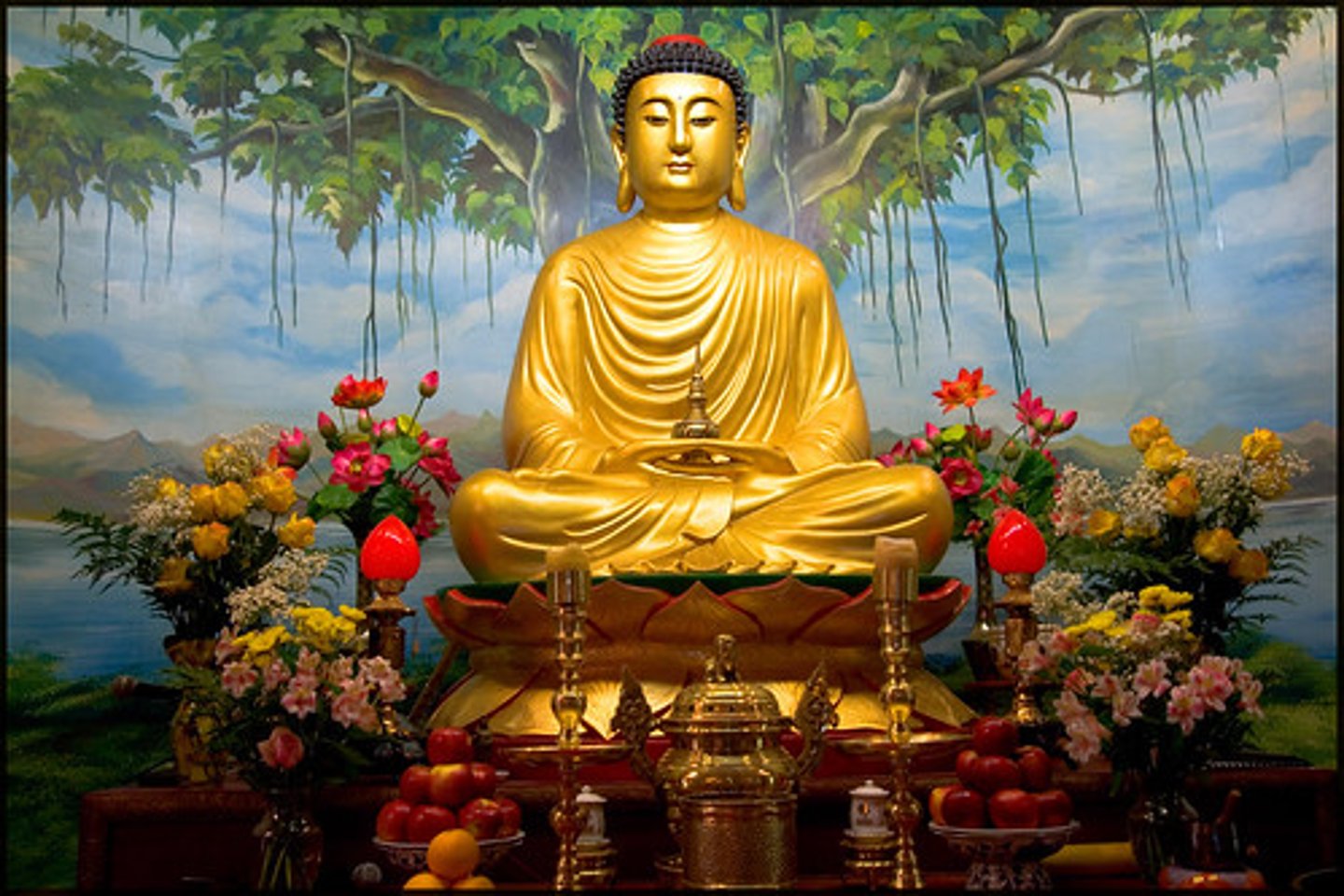 <p>Belief system that started in India in the 500s BC. Happiness can be achieved through removal of one's desires. Believers seek enlightenment and the overcoming of suffering.</p>