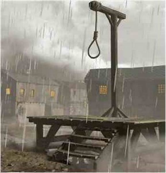 <p>a structure for hanging criminals</p>