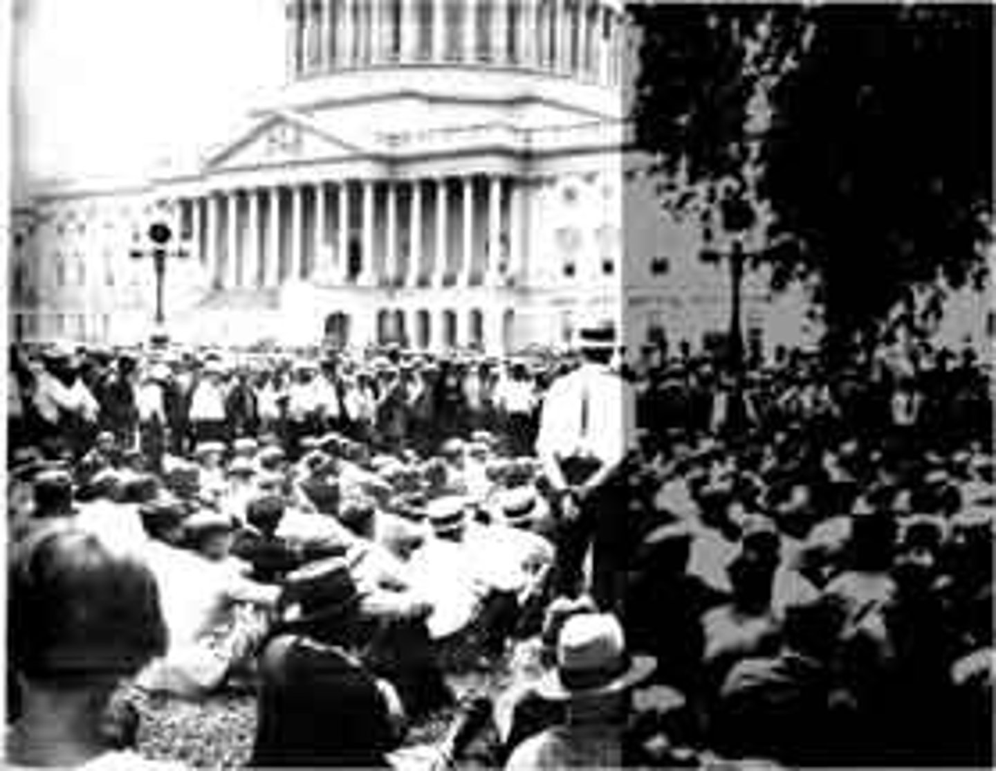 <p>WWI veterans who marched to Washington DC to demand the bonus they were promised; Hoover called out the National Guard; a baby was killed.</p>