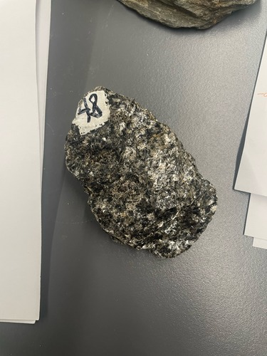 <ul><li><p>Light and dark minerals</p></li><li><p>Coarse-grained</p></li><li><p>Foliated, schistosity</p></li><li><p>Medium metamorphic grade</p></li></ul>