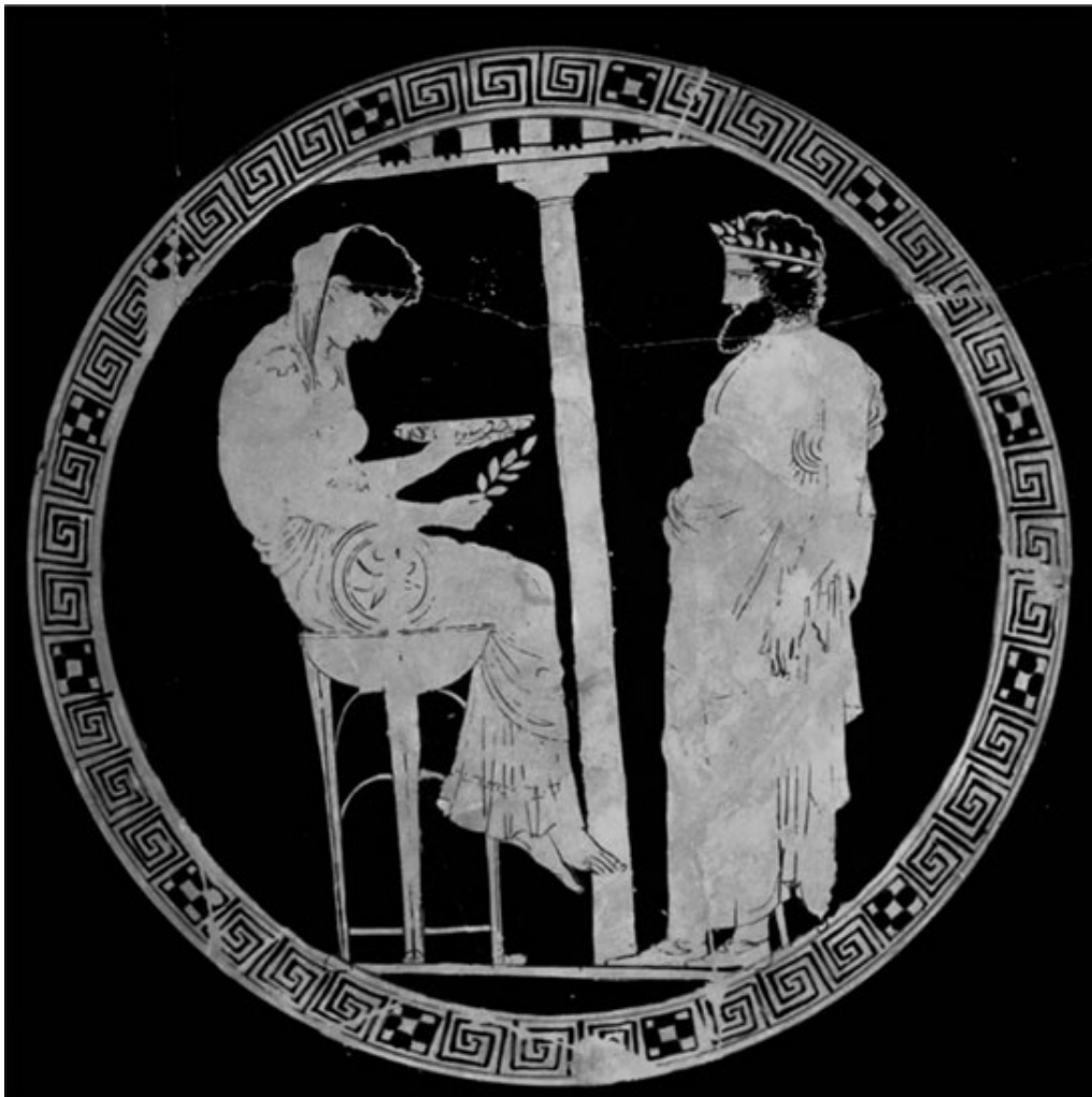 <p>what is the Pythia doing </p>