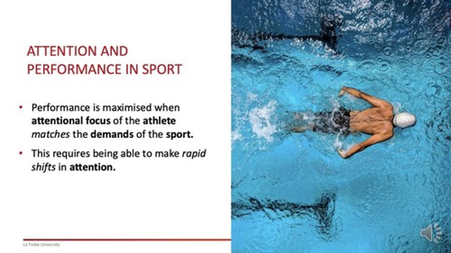 <p>Different situations require athletes to shift to the appropriate type of concentration.</p>