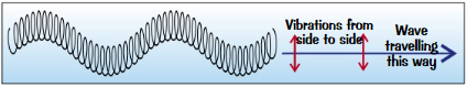 <p>Vibrations are <strong>perpendicular </strong>(at 90<span>ᵒ</span>) to <strong>direction of energy transfer</strong></p>