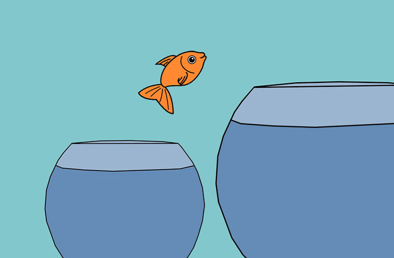 <p>To become too big or too mature for something.</p><p></p>
