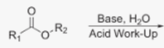 <p>Ester hydrolysis: base catalyzed</p>