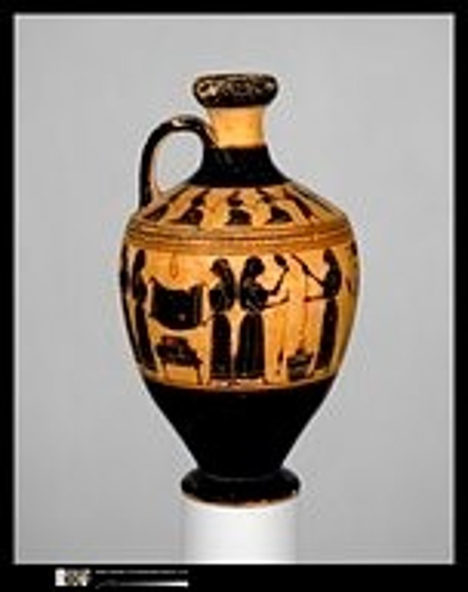 <p>530 BCE</p><p>Lekythos</p><p>Amasis Painter</p>