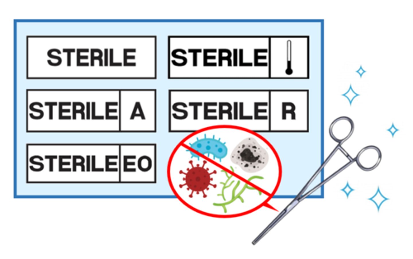 <p>completely devoid of all living microorganisms</p>