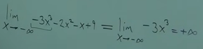 <p>For polynomials, the limit will follow the behavior of the largest power.</p>