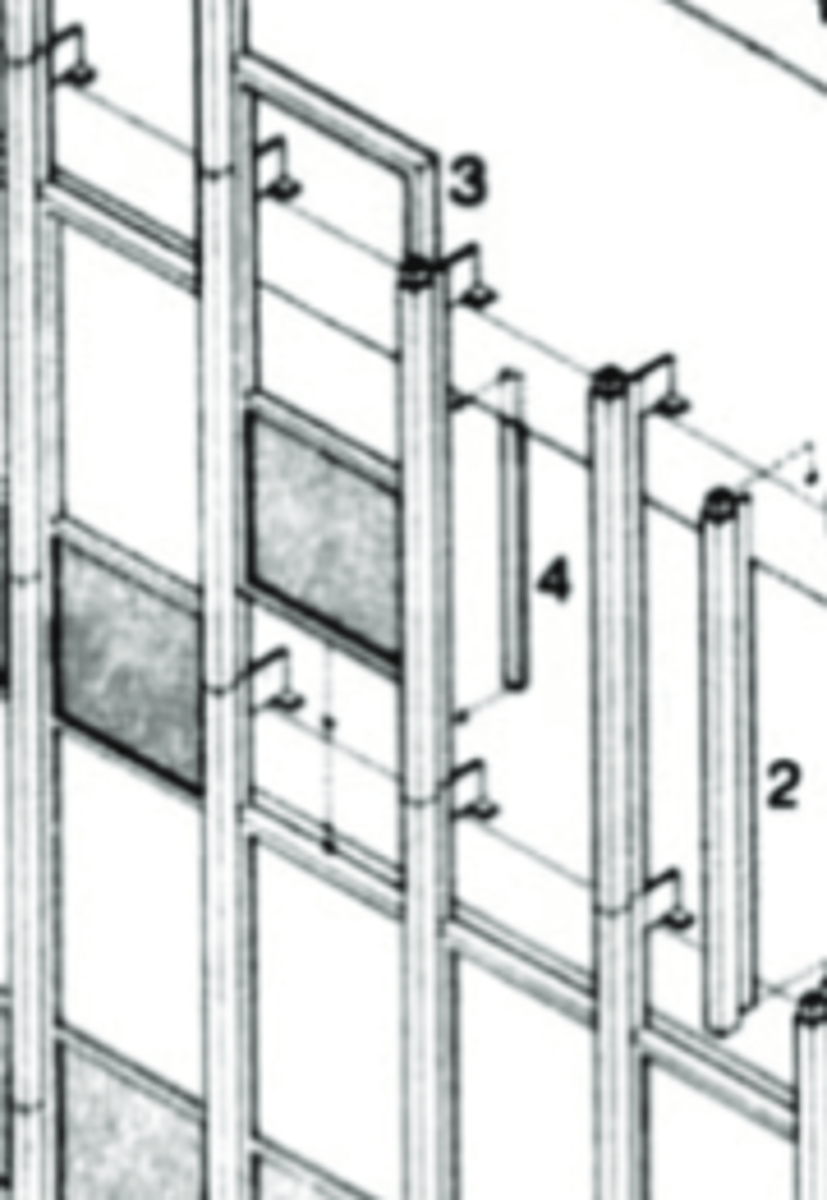 <p>vertical extrusions (mullions)</p>