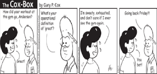 <p>a statement of the procedures used to define research variables; how you intend to measure the dependent variable</p><p>ex: intelligence: IQ test</p>