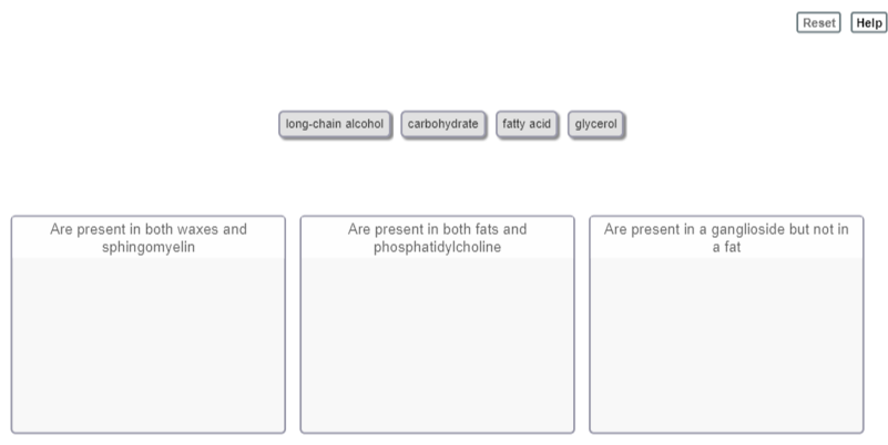 \
Which two are present in each category?