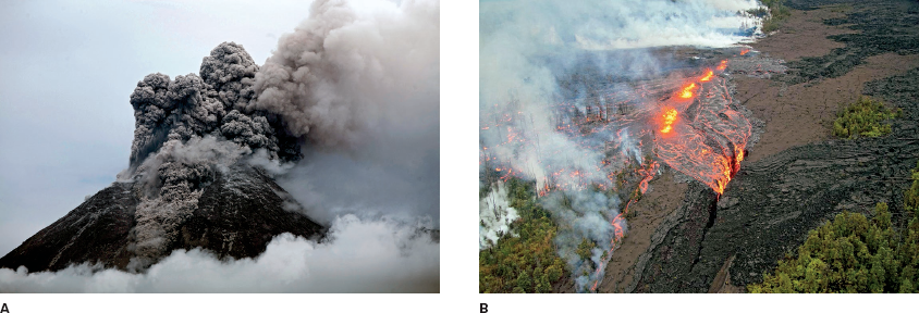<p>Consider the eruption of Mount Merapi, described at the beginning of this chapter and shown in figure 4.1. What kind of volcano is Merapi? What evidence did you use to determine this? Based upon your answer, what do you think the plate-tectonic setting is of Mount Merapi? What composition of lava do you think it mostly erupts?</p>