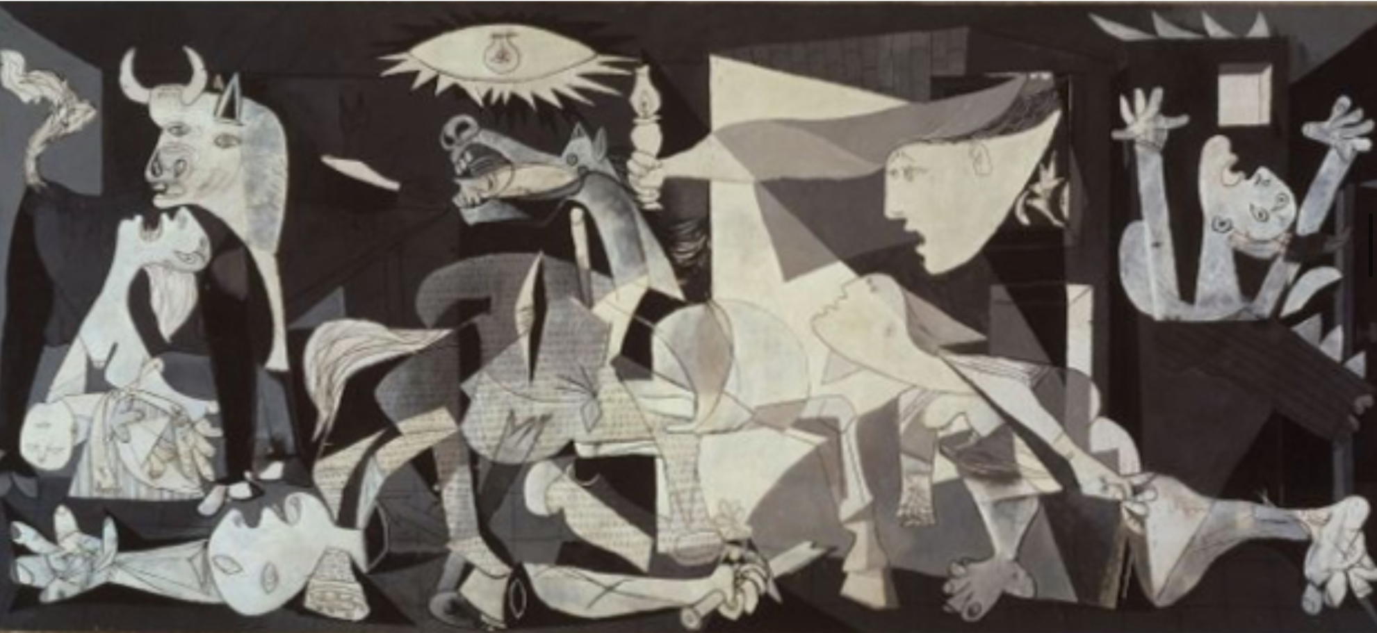 <p>artist: PABLO PICASSO</p><p>movement: WW2 ERA</p><p>guernica: atrocity committed against spanish city by nazis</p><p>unusual for picasso: didnt paint a lot of political stuff</p>