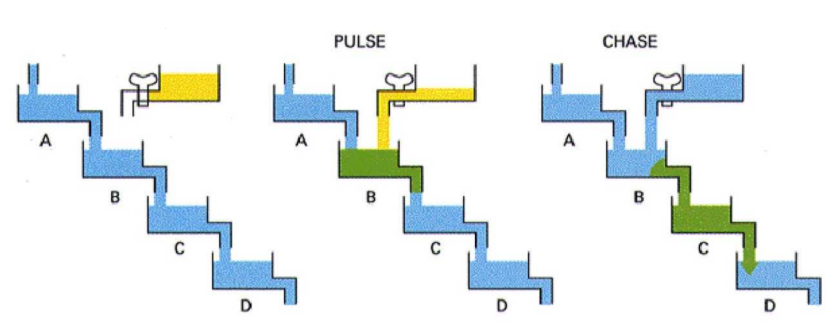 <ul><li><p>In living organisms, metabolism results in constant turnover of biomolecules. </p></li><li><p>By adding a isotope-labelled nutrient (i.e. sugar or aa) for a limited time (the “pulse”) one can follow the fate of the isotope over time (the “chase”). </p></li><li><p>Before and after the pulse (= unlabelled) nutrients are provided. </p></li></ul><p></p>