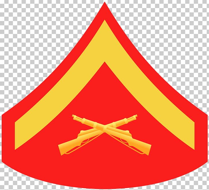 <p>one chevron and a pair of crossed rifles</p>