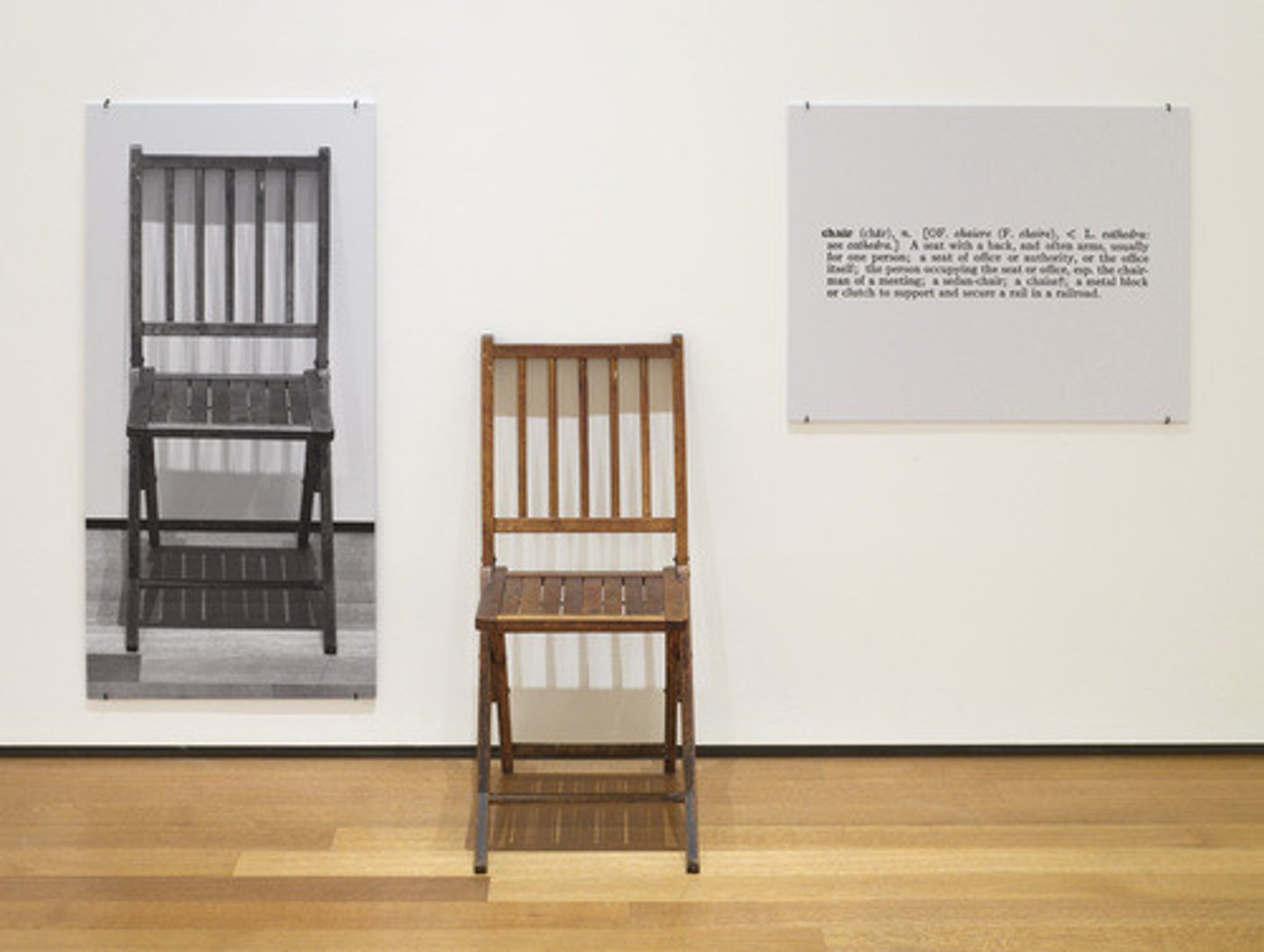 <p>Jospeth Kosuth, One and Three Chairs</p>