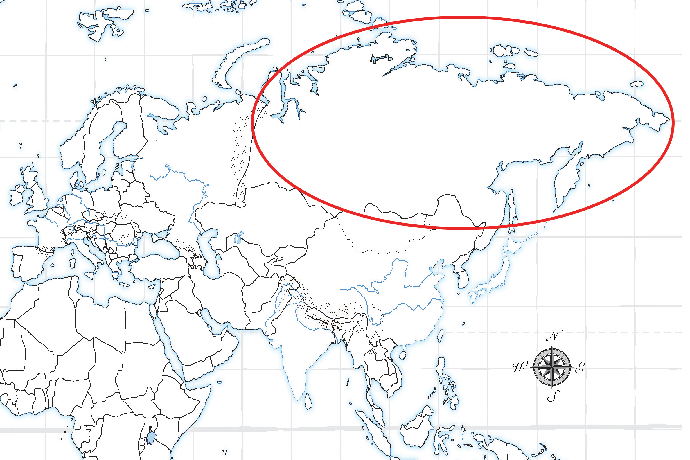 <p>Tell me the area in Europe and Asia</p>