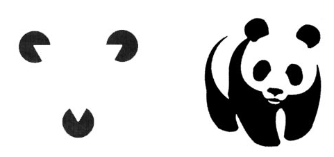 Definition: an organized whole. Gestalt psychologists emphasized our tendency to integrate pieces of information into meaningful wholes

Application: (see image) the cut outs in the circles when seen all together form of bigger triangle
 
Foucault