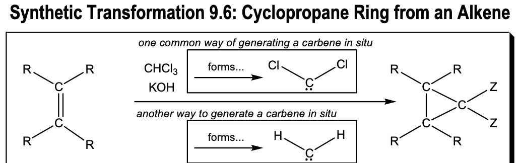 <p>Cyclopropane Ring from Alkene 2</p>