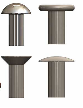 <p>A permanent mechanical fastener consisting of a smooth cylindrical shaft</p>