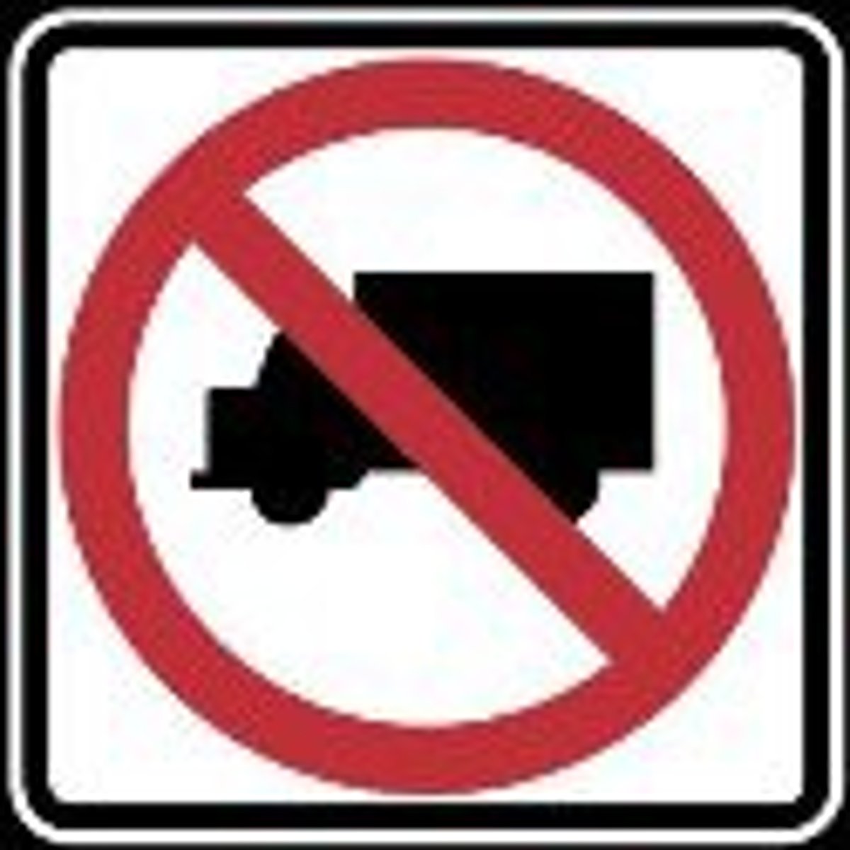 <p>The indicated area is not suitable</p><p>for use by large trucks.</p>