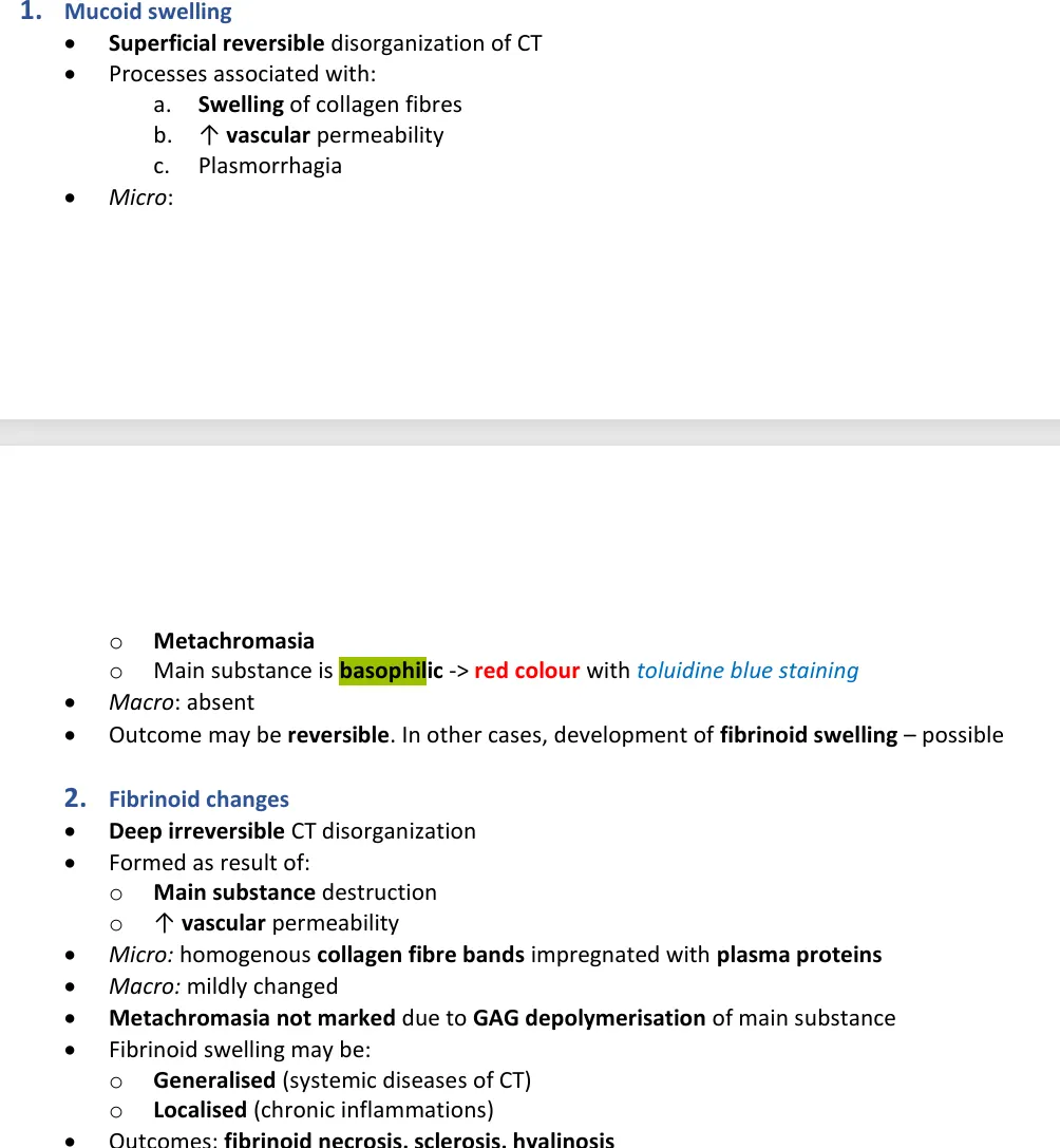 <p><strong><span>Metachromasia can be seen in which of the following changes on Toluidin-Blue stain?</span></strong> </p><p>a) fibrinoid degeneration, </p><p><strong>b) mucoid degeneration, </strong></p><p>c) fibrinoid necrosis, </p><p>d) hyalinosis</p>