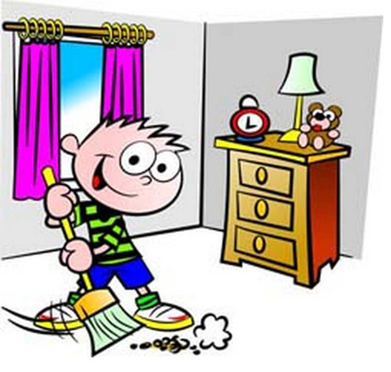 <p>to clean up/ pick up...</p>
