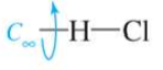 <p>A linear molecule with an infinite number of rotations and infinite number of reflection planes on an axis. No inversion center. High symmetry</p>