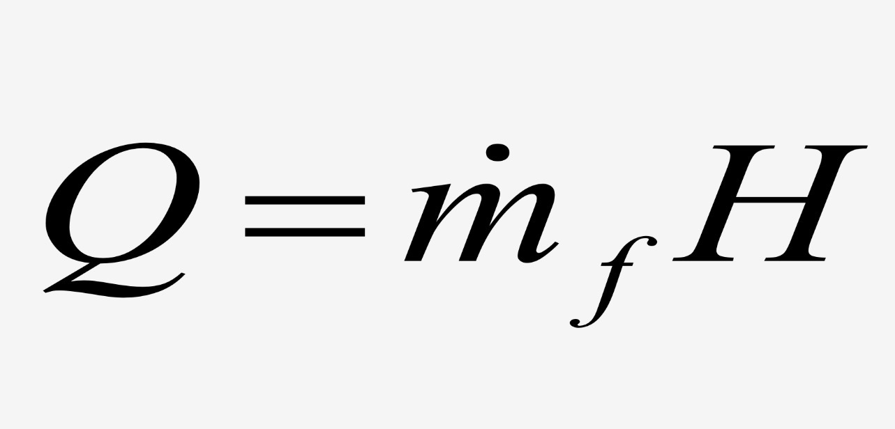 <p>H = Amount of energy per unit fuel</p>