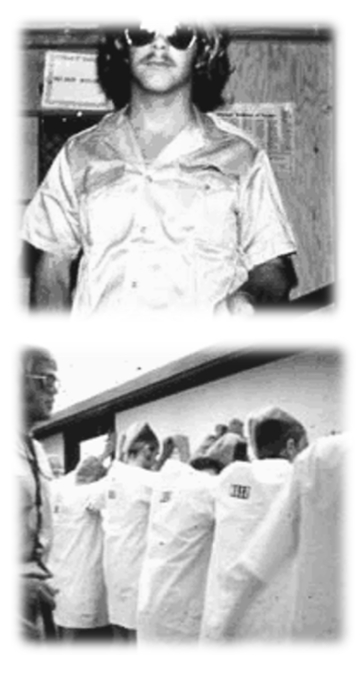 <ul><li><p>la prison fictive (Zimbardo, 1971) </p></li><li><p><span>situation</span></p><ul><li><p><span>reconstructiond’une prison fictive</span></p></li><li><p><span>participants volontaires catégorisés au hasard en détenus ou en gardiens</span></p></li></ul></li><li><p>tâche</p><ul><li><p><span>organisationspontanéede la vie en prison</span></p></li></ul></li><li><p><span><strong>résultats</strong></span></p><ul><li><p><span>très rapidement : révolte des détenus, répression de la part des gardiens</span></p></li><li><p><span>dégradation du climat relationnel</span></p><ul><li><p><span>mauvais traitements, brutalités de la part des gardiens</span></p></li><li><p><span>apathie des détenus</span></p></li></ul></li><li><p><span>interruption de l’expérience après six jours, au lieu de deux semaines...</span></p></li></ul></li></ul><p></p>