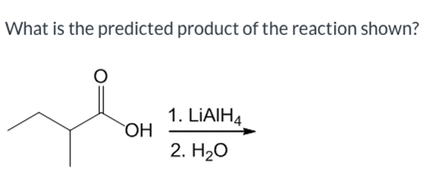 <p>What is the predicted product of the reaction shown?</p>