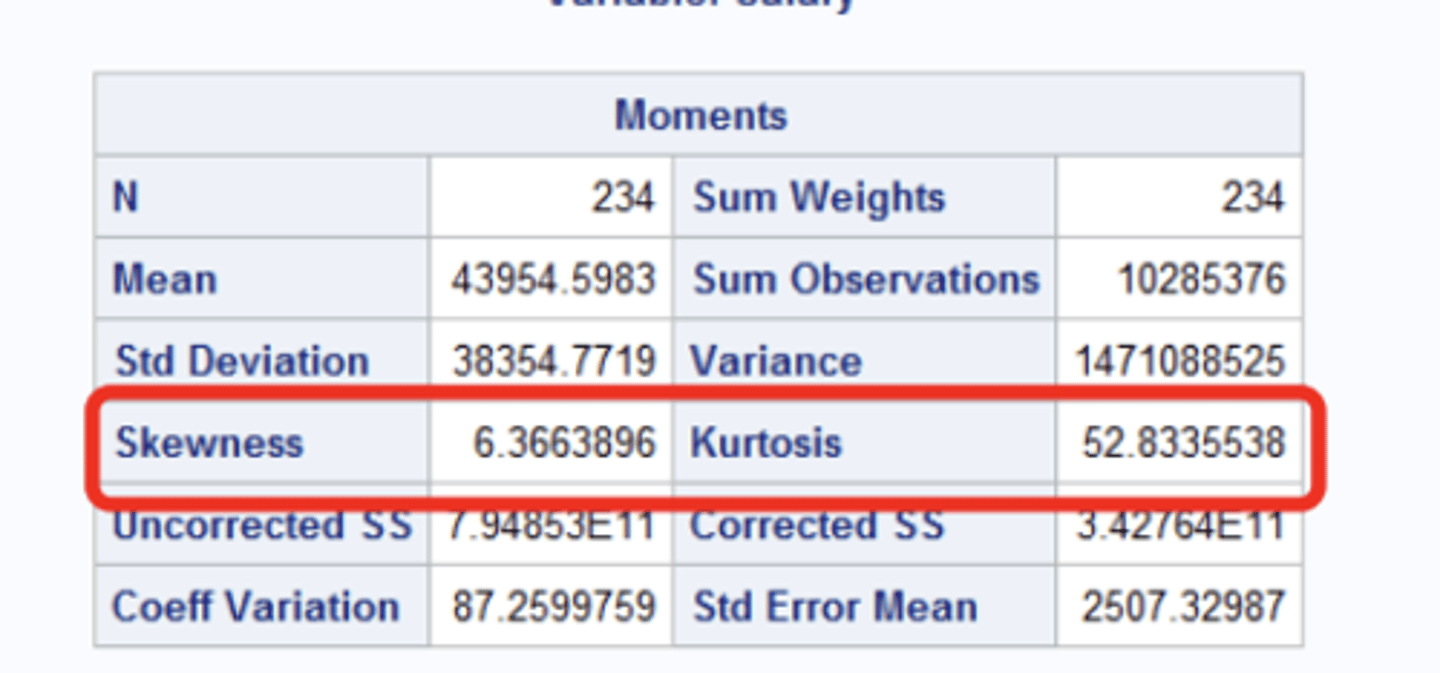 <p>includes things like skewness and kurtosis</p>