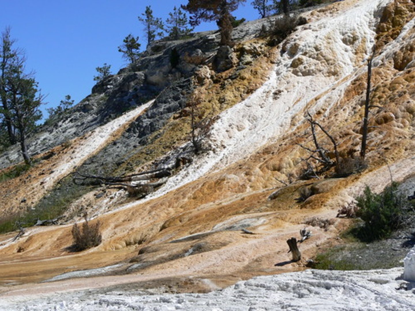 <p>As precipitation falls, due to the force of gravity, it runs down hills and mountains back into other bodies of water. It can also seep into cracks in the ground and collects in aquifers under the ground.</p>